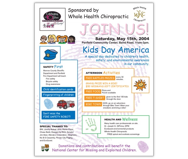 Whole Health Chiropractic Kids Day Flyer
