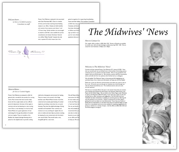Flower City Midwives Mailer