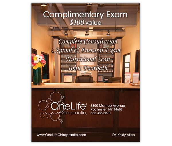 OneLife Chiropractic Complimentary Exam Card