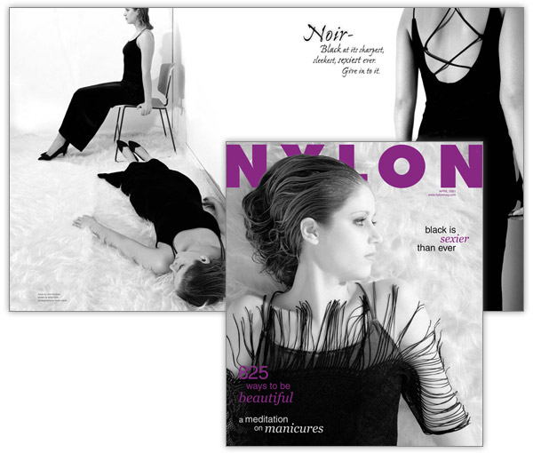Nylon Magazine Mock Layout Cover and Inside Spread
