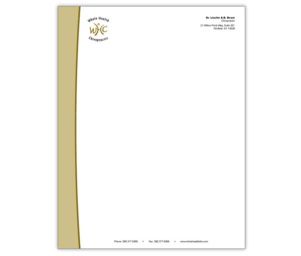Whole Health Chiropractic Stationery